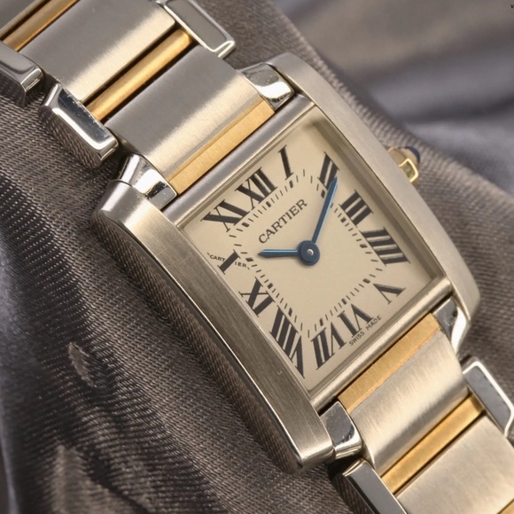 Cartier Silver and Gold Tank Francaise Watch - Picture 5 of 14